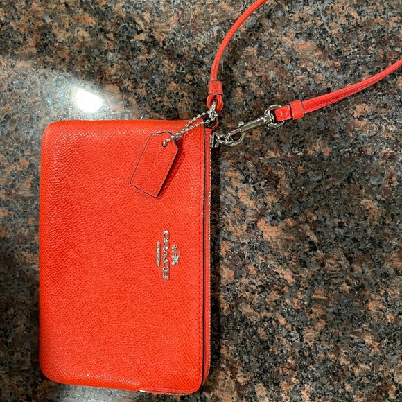 Coach Orange 4” x 6” wristlet - Picture 4 of 4